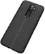 Oppo A9 (2020) / A5 (2020) Hoesje met Leren Textuur Zwart afbeelding 3