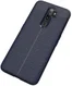 Oppo A9 (2020) / A5 (2020) Hoesje met Leren Textuur Blauw afbeelding 2