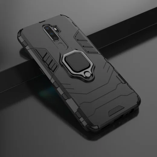 Oppo A5 / A9 (2020) Hybride Hoesje met Kickstand Ring Zwart afbeelding 8