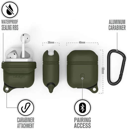 Catalyst Case Waterbestendig Hoesje Apple AirPods Army Green afbeelding 6