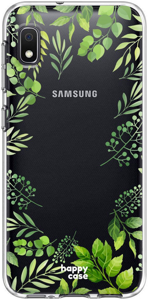 HappyCase Samsung Galaxy A10 Flexibel TPU Hoesje Leaves Print afbeelding 1