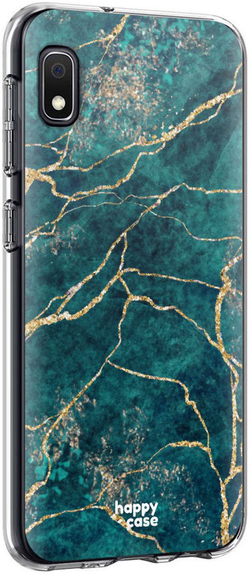 HappyCase Samsung Galaxy A10 Flexibel TPU Hoesje Aqua Marmer Print afbeelding 4