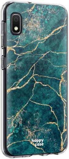 HappyCase Samsung Galaxy A10 Flexibel TPU Hoesje Aqua Marmer Print afbeelding 4