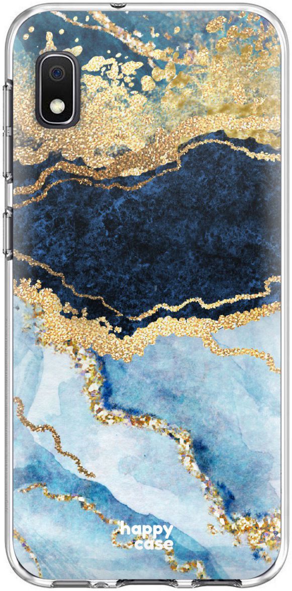 HappyCase Samsung Galaxy A10 Flexibel TPU Hoesje Blauw Marmer Print afbeelding 1