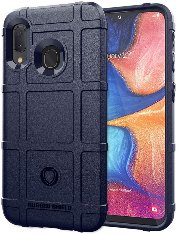Samsung Galaxy A20e Anti-Shock TPU Hyrbide Hoesje Blauw afbeelding 1