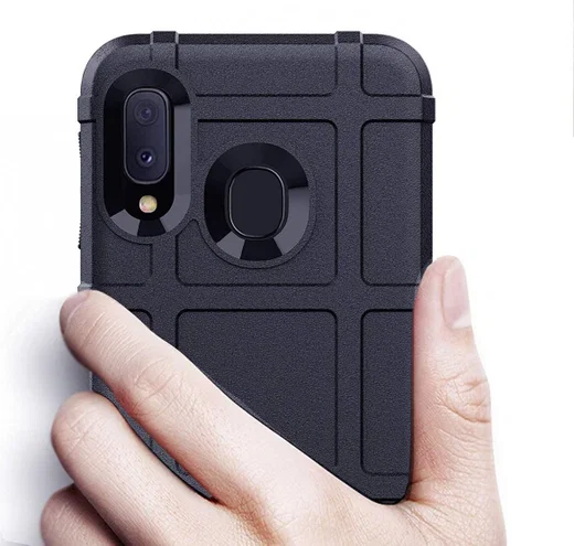 Samsung Galaxy A20e Anti-Shock TPU Hyrbide Hoesje Blauw afbeelding 4