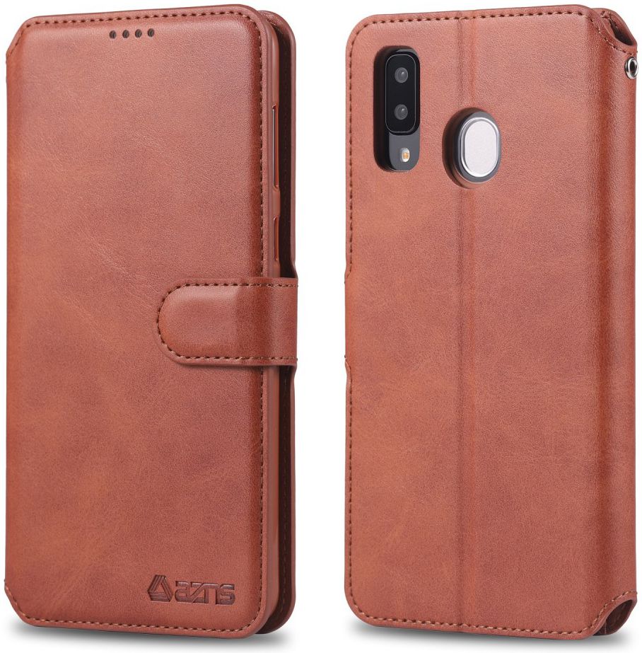 AZNS Samsung Galaxy A20e Portemonnee Stand Hoesje Bruin afbeelding 3