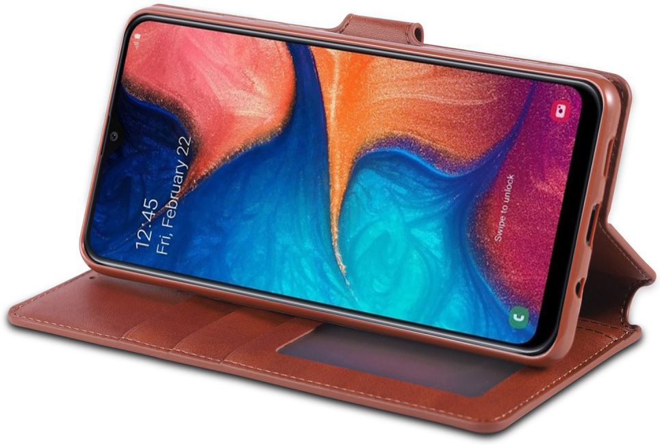 AZNS Samsung Galaxy A20e Portemonnee Stand Hoesje Bruin afbeelding 4