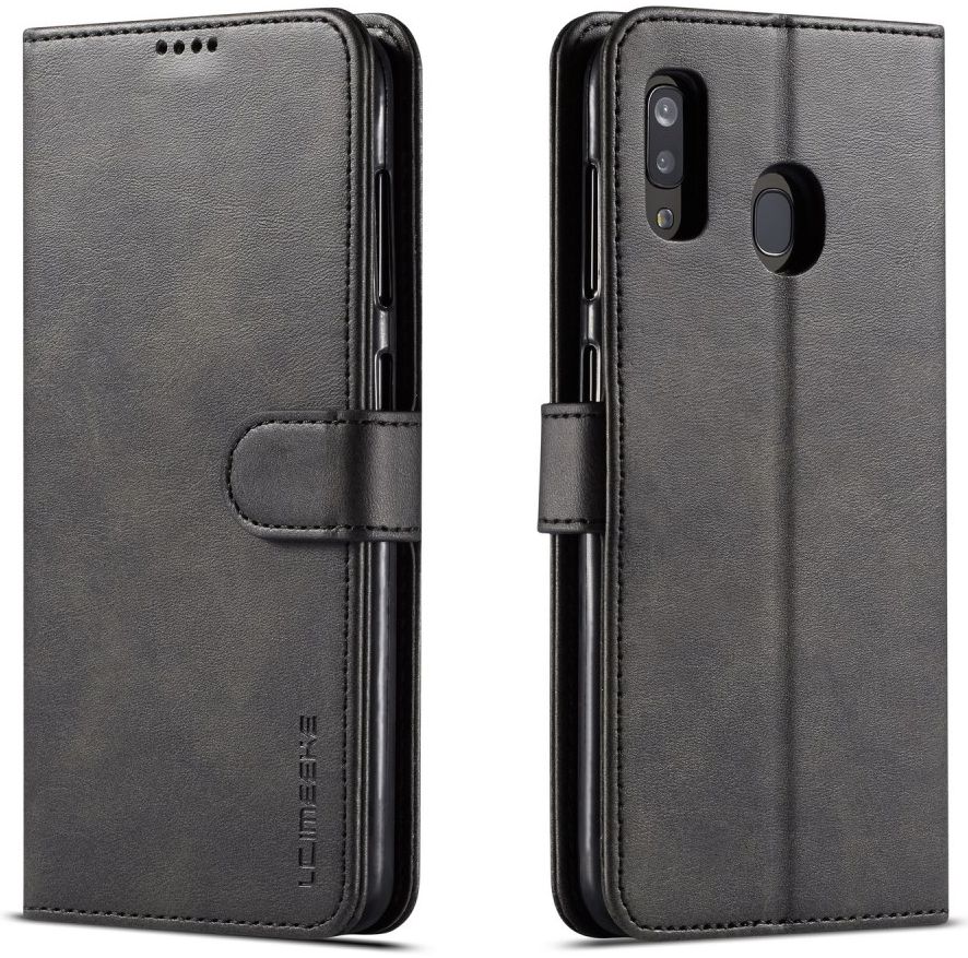 Samsung Galaxy A20e Portemonnee Stand Bookcase Hoesje Zwart afbeelding 2