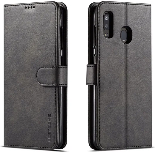 Samsung Galaxy A20e Portemonnee Stand Bookcase Hoesje Zwart afbeelding 2