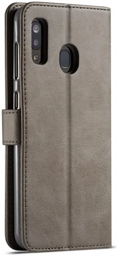 Samsung Galaxy A20e Portemonnee Stand Bookcase Hoesje Grijs afbeelding 1