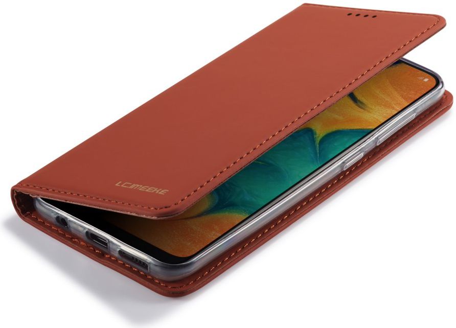 Samsung Galaxy A20e Portemonnee Stand Bookcase Hoesje Kunstleer Bruin afbeelding 1