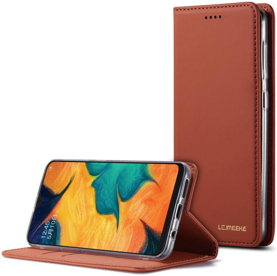 Samsung Galaxy A20e Portemonnee Stand Bookcase Hoesje Kunstleer Bruin afbeelding 9