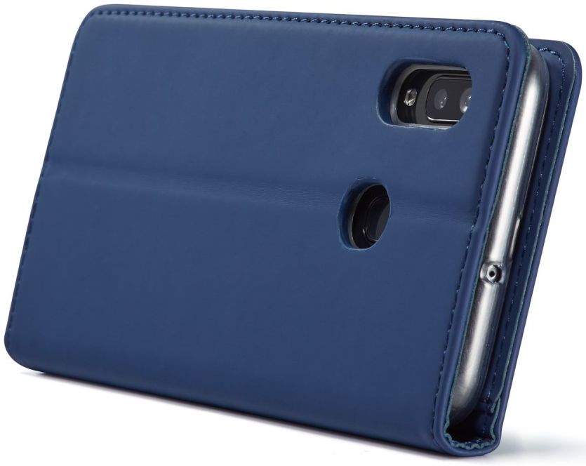 Samsung Galaxy A20e Portemonnee Stand Bookcase Hoesje Kunstleer Blauw afbeelding 14