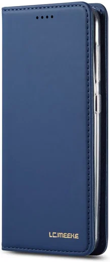Samsung Galaxy A20e Portemonnee Stand Bookcase Hoesje Kunstleer Blauw afbeelding 4