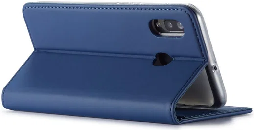 Samsung Galaxy A20e Portemonnee Stand Bookcase Hoesje Kunstleer Blauw afbeelding 8