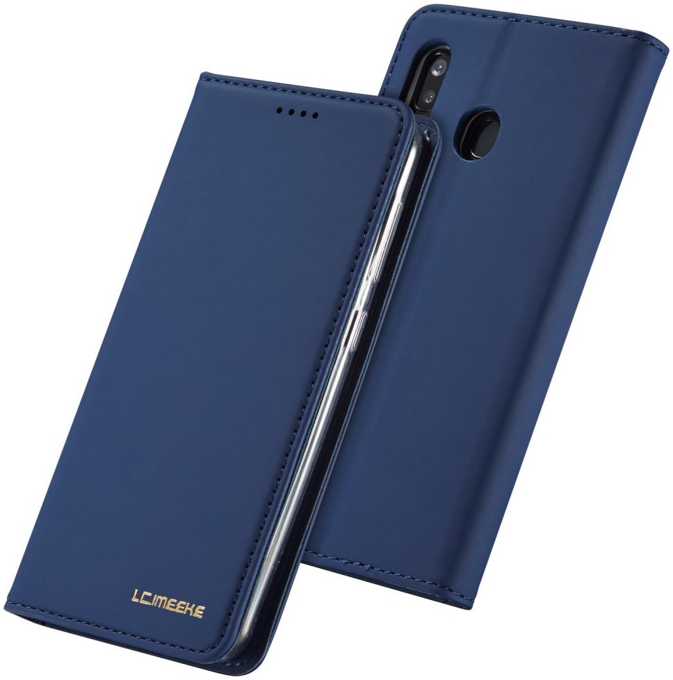 Samsung Galaxy A20e Portemonnee Stand Bookcase Hoesje Kunstleer Blauw afbeelding 12