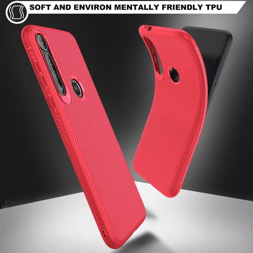 Motorola One Macro Twill Slim Texture Back Cover Rood afbeelding 4