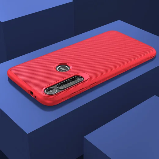 Motorola One Macro Twill Slim Texture Back Cover Rood afbeelding 8