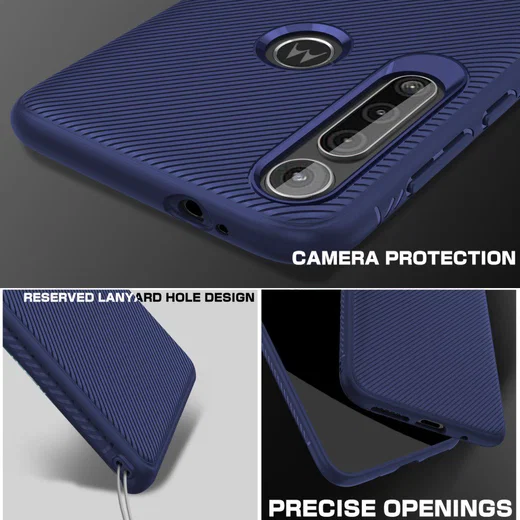 Motorola One Macro Twill Slim Texture Back Cover Blauw afbeelding 5