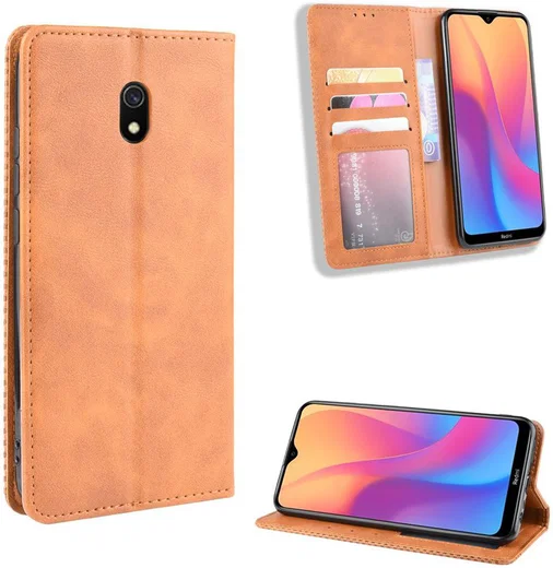 Xiaomi Redmi 8A Retro Portemonnee Hoesje Bruin afbeelding 3