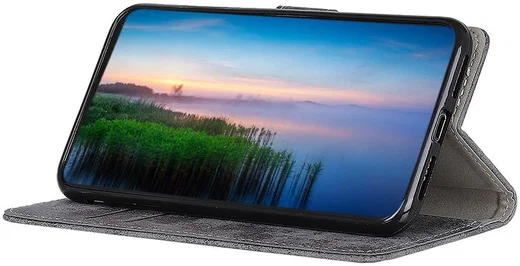 Xiaomi Redmi 8A Vintage Portemonnee Stand Hoesje Grijs afbeelding 3