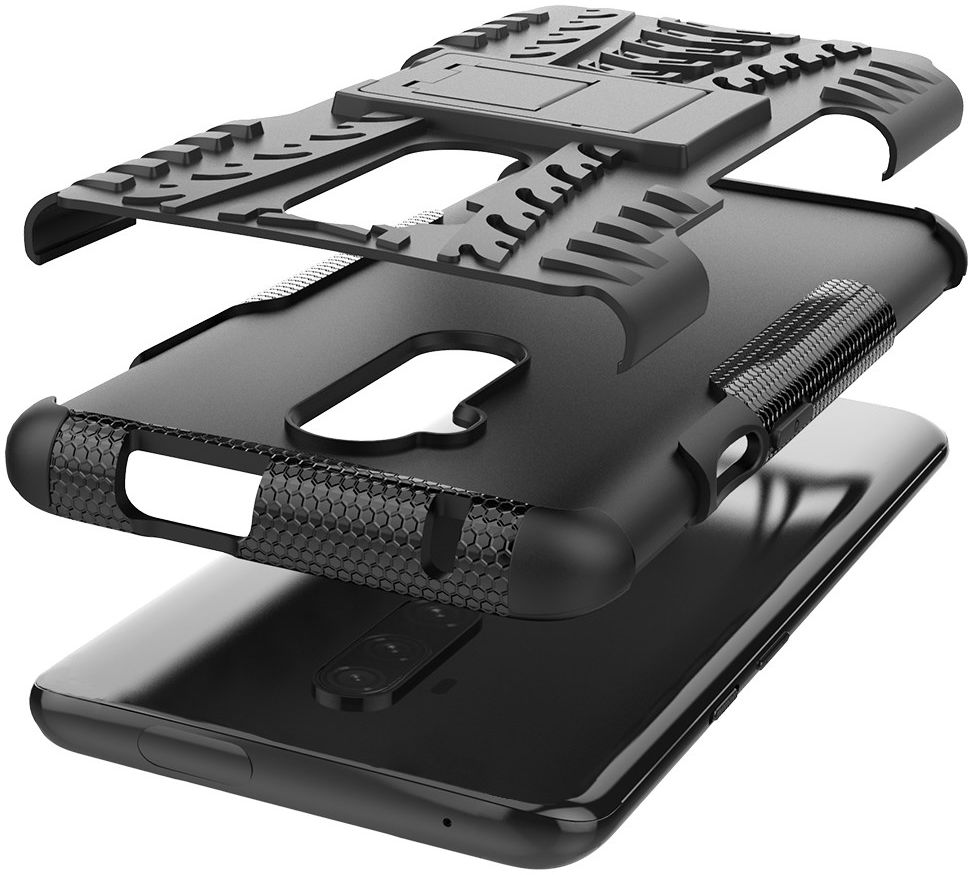 OnePlus 7T Pro Robuust Hybride Hoesje Zwart afbeelding 10