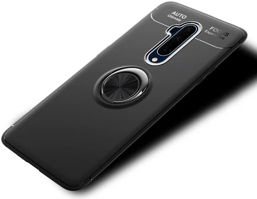 OnePlus 7T Pro Hoesje met Ring Kickstand Zwart afbeelding 3