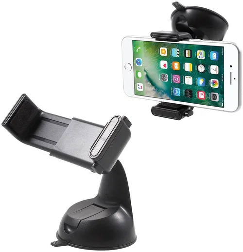 Universele Voorruit Smartphone Houder Auto met Zuignap Zwart afbeelding 1