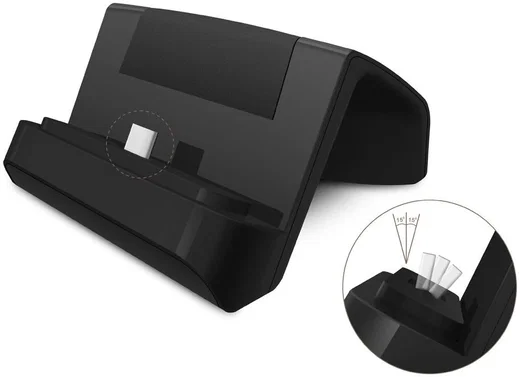 Universele USB-C Telefoonhouder met Kabel Zwart afbeelding 2