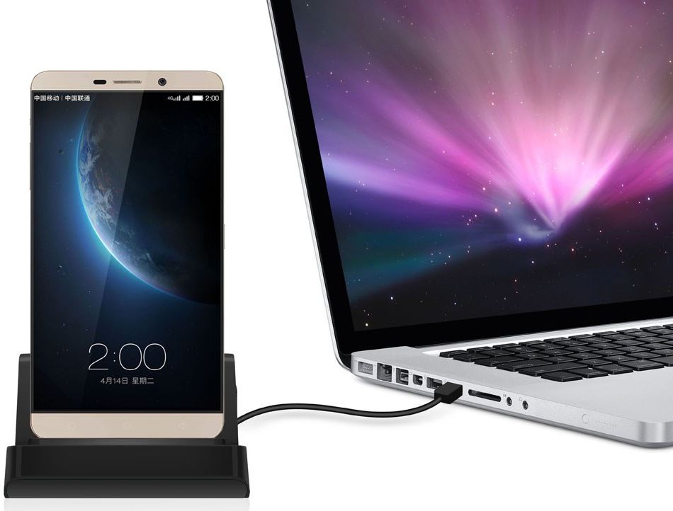 Universele USB-C Telefoonhouder met Kabel Zwart afbeelding 7