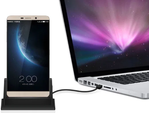 Universele USB-C Telefoonhouder met Kabel Zwart afbeelding 7