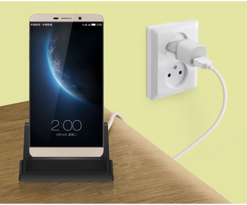 Universele USB-C Telefoonhouder met Kabel Zwart afbeelding 4