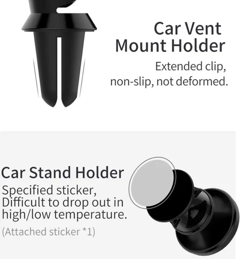 Magnetische Universele Auto Ventilatierooster Telefoonhouder Zwart afbeelding 11