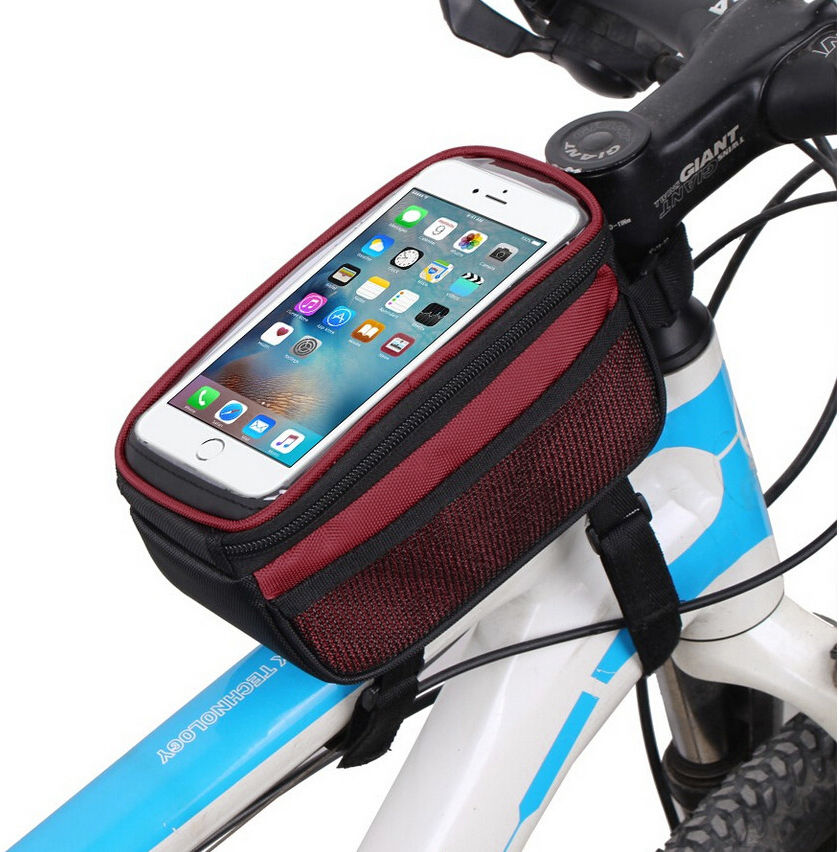 Universele Spatwaterdichte Fiets Telefoonhouder voor Smartphone Rood afbeelding 2