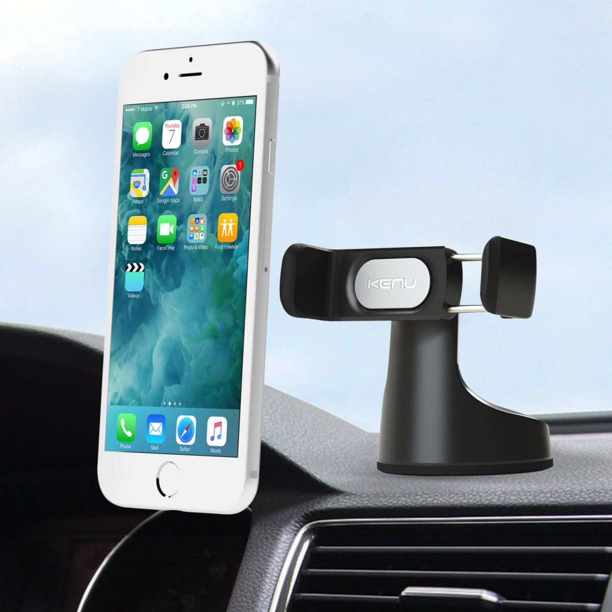 Kenu Airbase Pro Premium Auto Telefoonhouder Dashboard Met Zuignap afbeelding 5