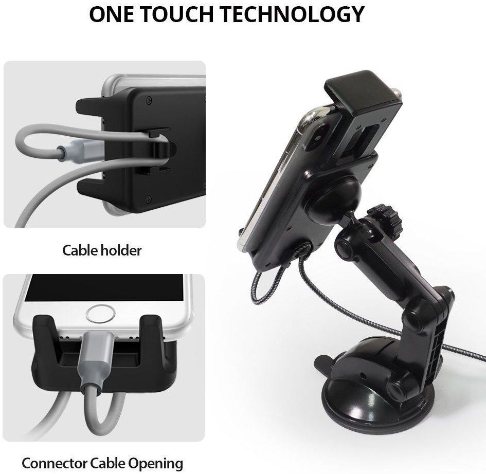Ringke Monster Car Mount Dashboard Telefoonhouder Met Zuignap Zwart afbeelding 5