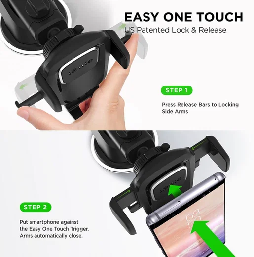 iOttie Easy One Touch 4 Verstelbare Autohouder Dashboard Zuignap Zwart afbeelding 2