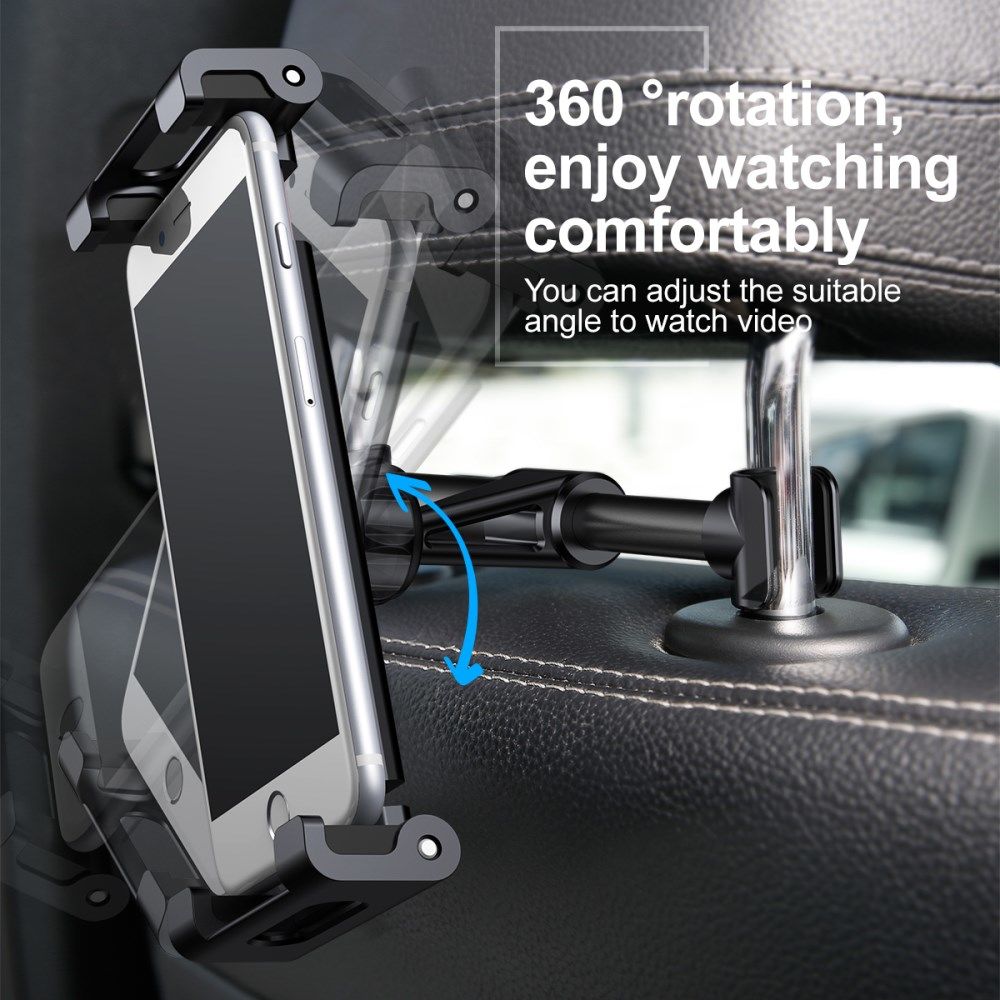Baseus Universele Hoofdsteun Tablet Houder voor in de Auto Zwart/Grijs afbeelding 3