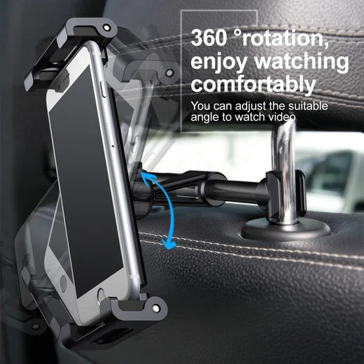 Baseus Universele Hoofdsteun Tablet Houder voor in de Auto Zwart/Grijs afbeelding 3