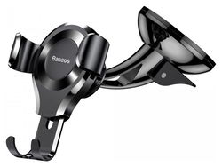 Baseus Gravity Dashboard Met Zuignap Verstelbare Telefoonhouder Zwart afbeelding