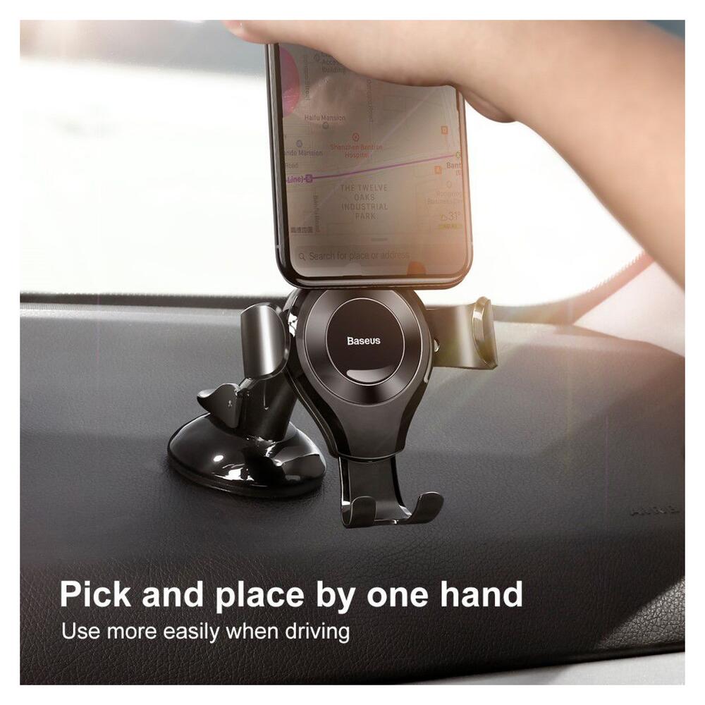 Baseus Gravity Dashboard Met Zuignap Verstelbare Telefoonhouder Zwart afbeelding 6