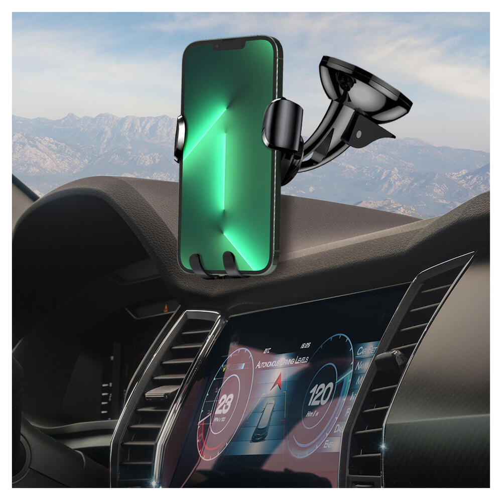 Baseus Gravity Dashboard Met Zuignap Verstelbare Telefoonhouder Zilver afbeelding 2