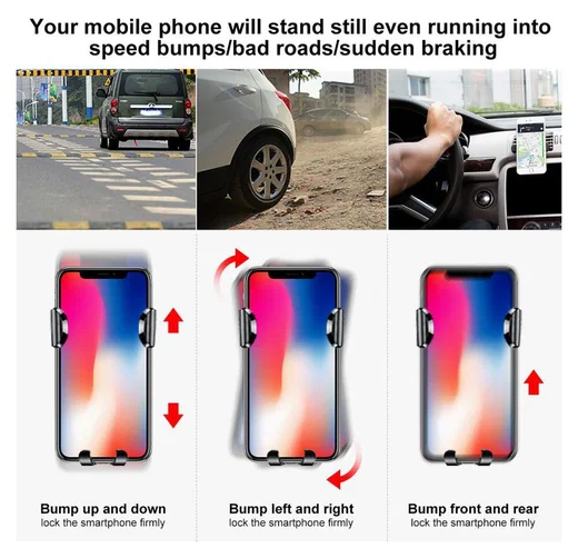 Baseus Gravity Dashboard Met Zuignap Verstelbare Telefoonhouder Zilver afbeelding 7