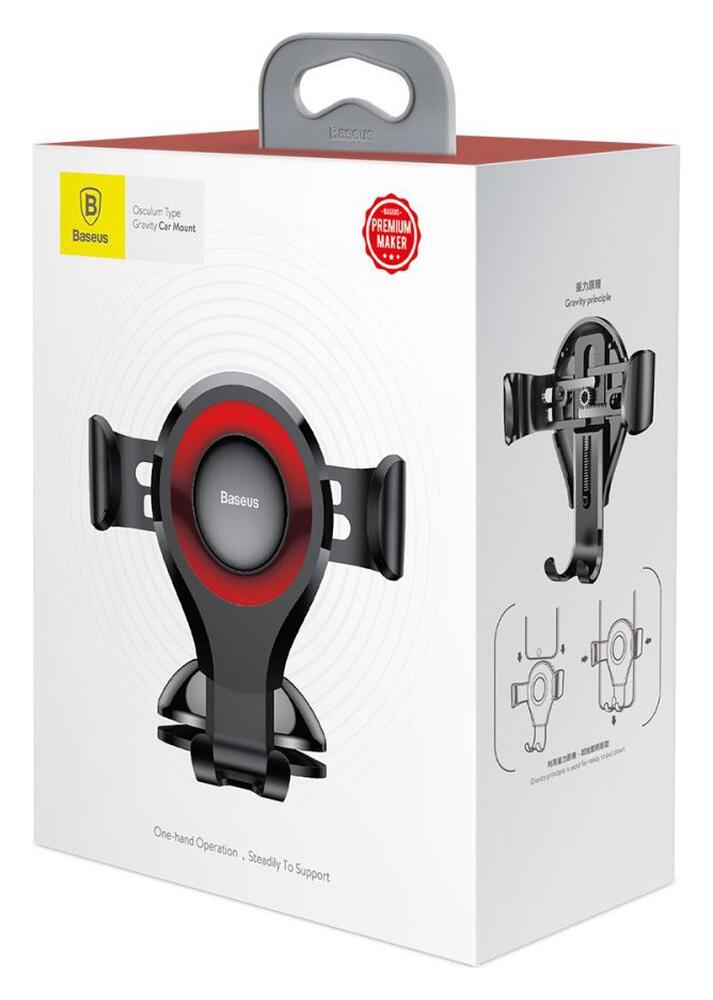 Baseus Gravity Dashboard Met Zuignap Verstelbare Telefoonhouder Rood afbeelding 13