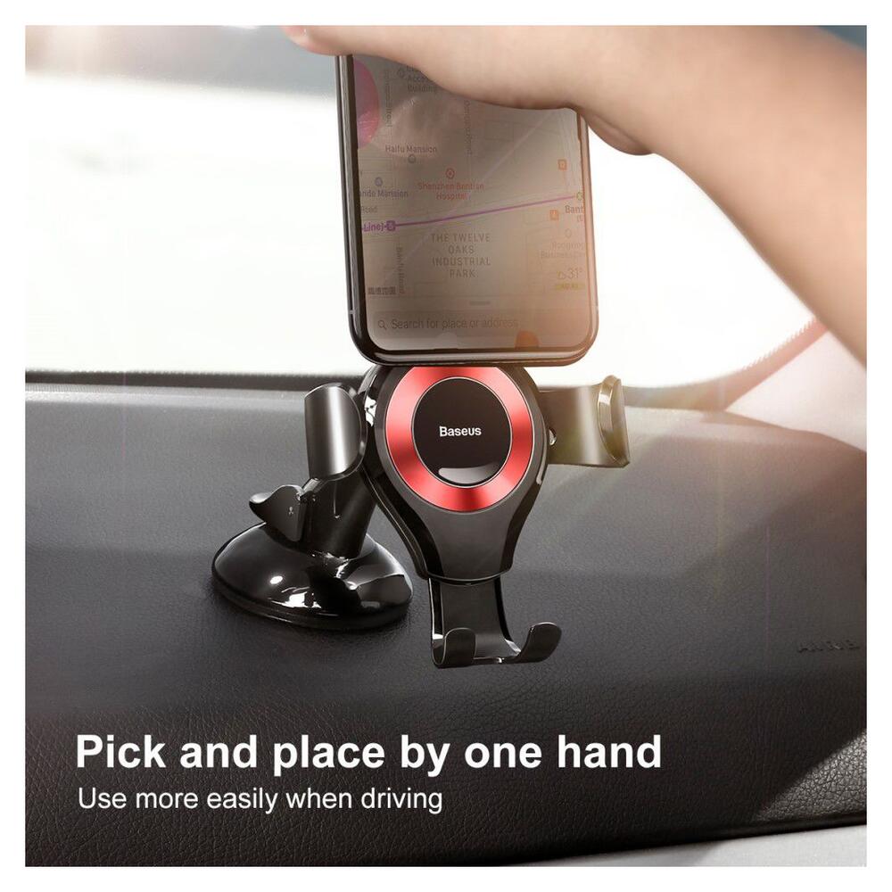 Baseus Gravity Dashboard Met Zuignap Verstelbare Telefoonhouder Rood afbeelding 11