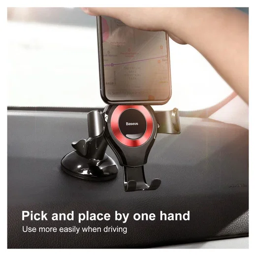 Baseus Gravity Dashboard Met Zuignap Verstelbare Telefoonhouder Rood afbeelding 11