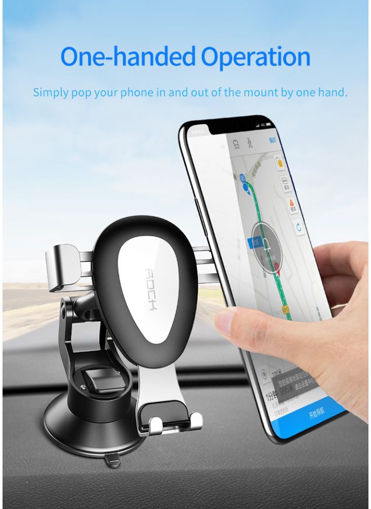 ROCK Universele Dashboard Telefoonhouder Voor Auto Met Zuignap Grijs afbeelding 3
