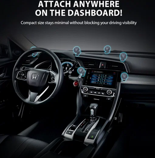 Ringke Gear Car Mount Dashboard Telefoonhouder Met Zuignap Zwart afbeelding 8