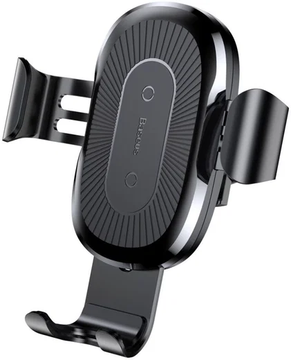 Baseus Gravity Ventilatie Telefoonhouder met Draadloos Opladen Zwart afbeelding 2